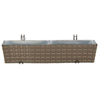 vidaXL Railing 2 pcs Grey 80 x 17 x 17 cm Metal 5