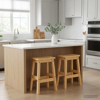 vidaXL Bar Stool 2 pcs Honey Wax 44 x 30 x 63 cm Solid-Pine 1