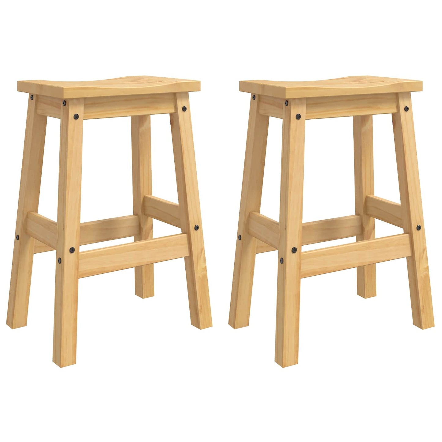 vidaXL Bar Stool 2 pcs Honey Wax 44 x 30 x 63 cm Solid-Pine 2