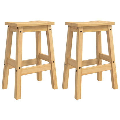 vidaXL Bar Stool 2 pcs Honey Wax 44 x 30 x 63 cm Solid-Pine 2