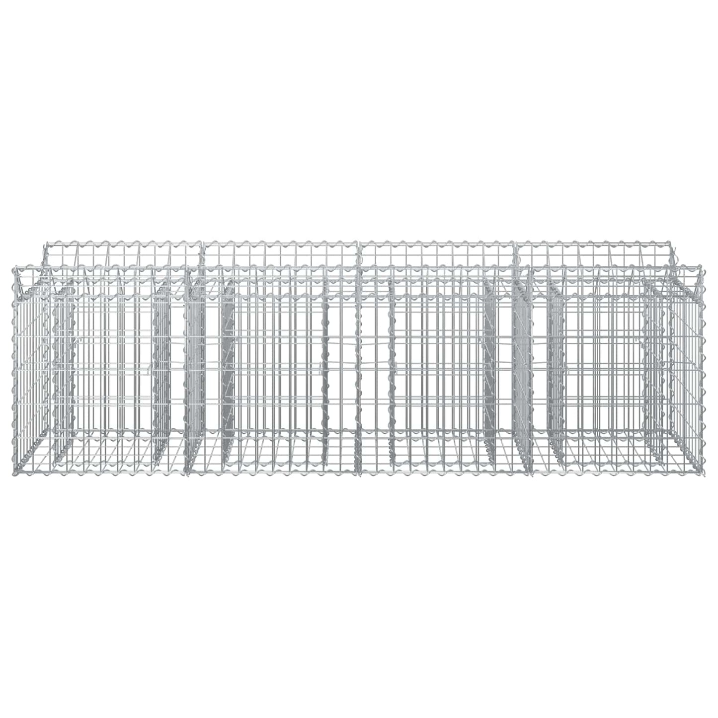 vidaXL Gabion Raised Bed 200 x 50 x 60 cm Galvanised Steel Silver 5