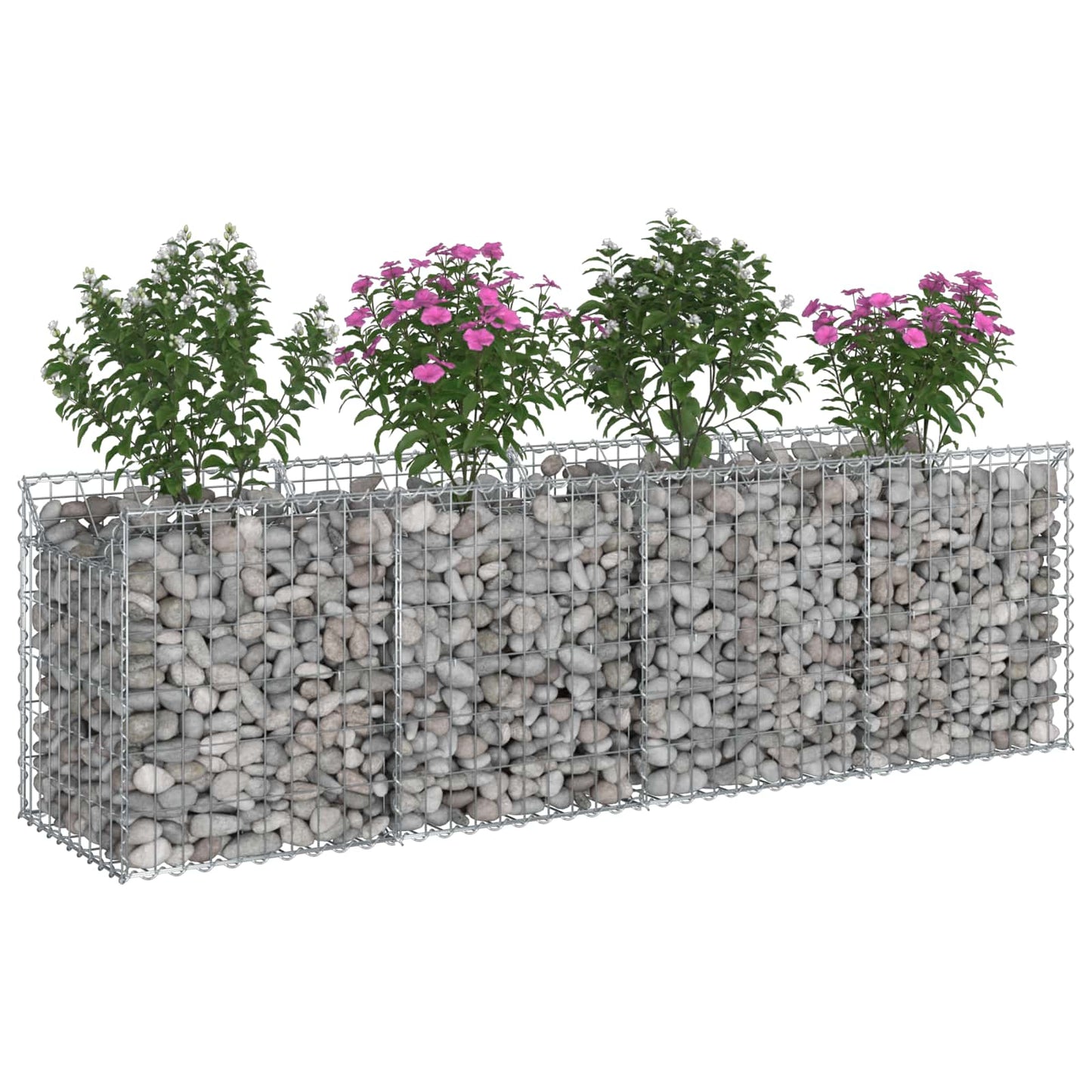 vidaXL Gabion Raised Bed 200 x 50 x 60 cm Galvanised Steel Silver 3