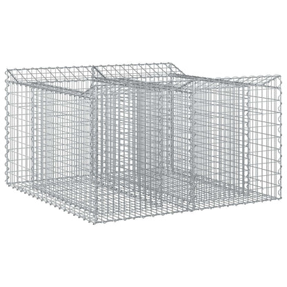 vidaXL Gabion Raised Bed 100 x 100 x 60 cm Galvanised Steel Silver 2