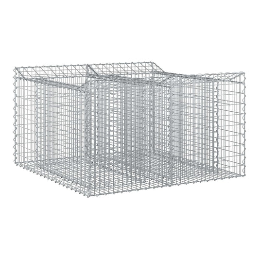 Gabion Raised Bed 2 pcs Galvanised Steel Depth 100 cm 100 cm