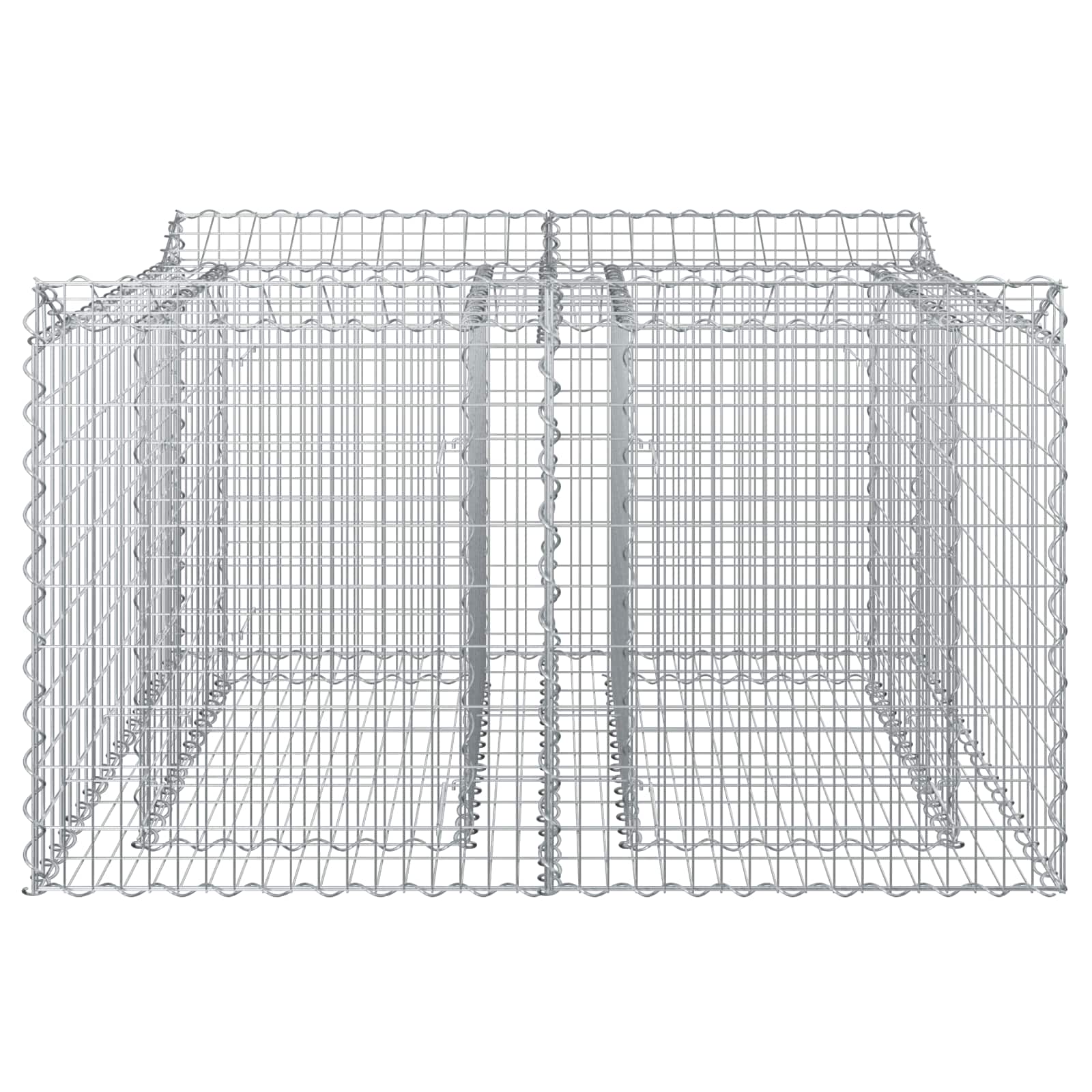 vidaXL Gabion Raised Bed 100 x 100 x 60 cm Galvanised Steel Silver 4