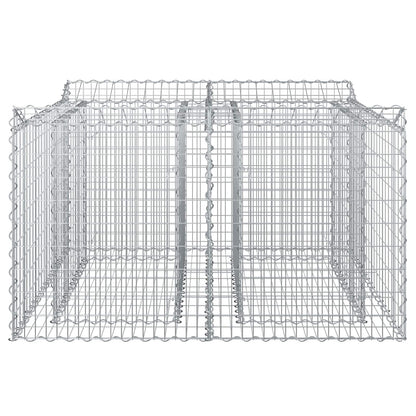 vidaXL Gabion Raised Bed 100 x 100 x 60 cm Galvanised Steel Silver 4