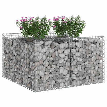 vidaXL Gabion Raised Bed 100 x 100 x 60 cm Galvanised Steel Silver 3