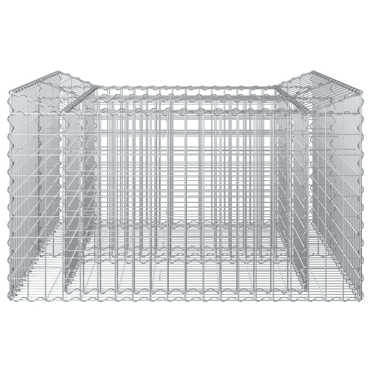 vidaXL Gabion Raised Bed 100 x 100 x 60 cm Galvanised Steel Silver 5