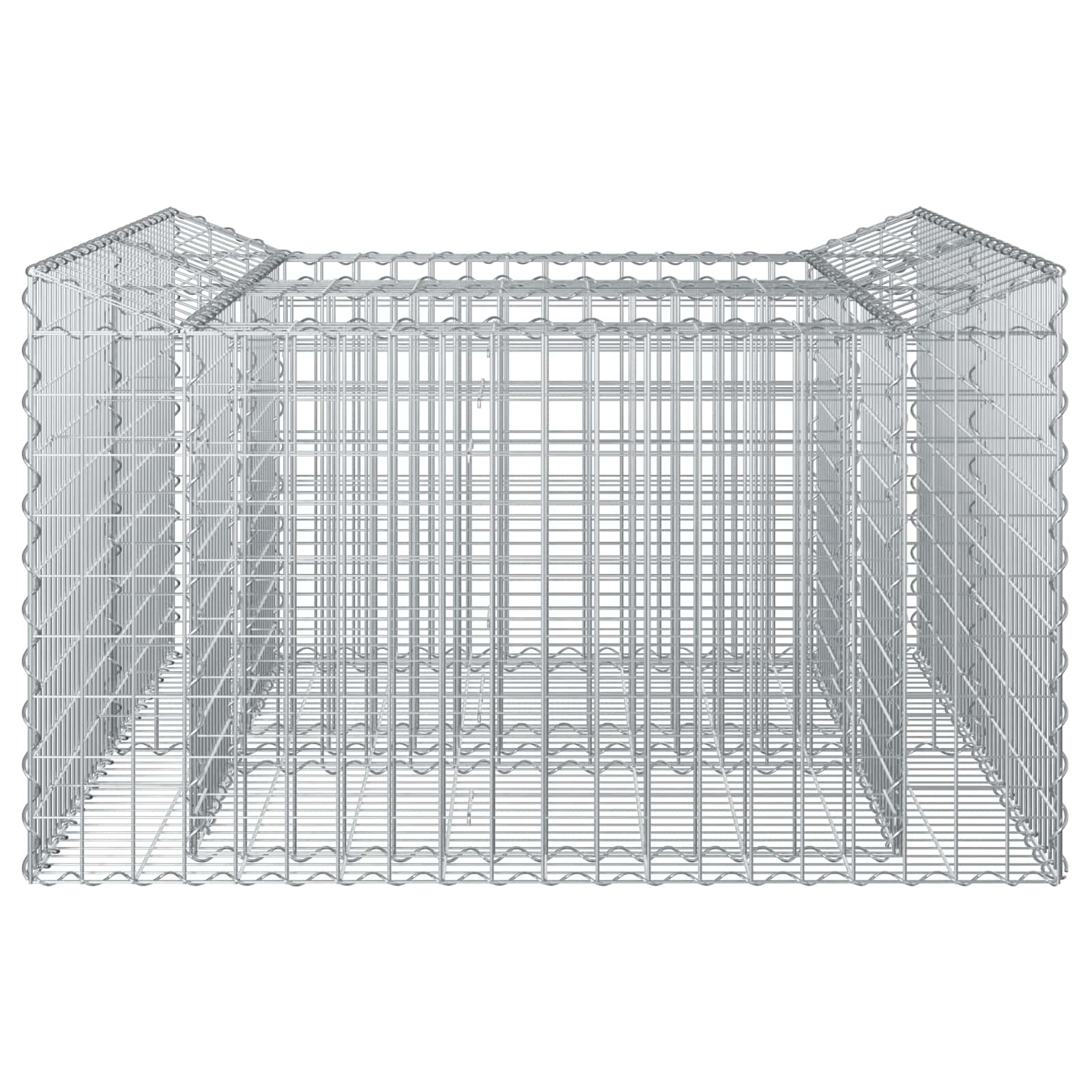vidaXL Gabion Raised Bed 100 x 100 x 60 cm Galvanised Steel Silver 5