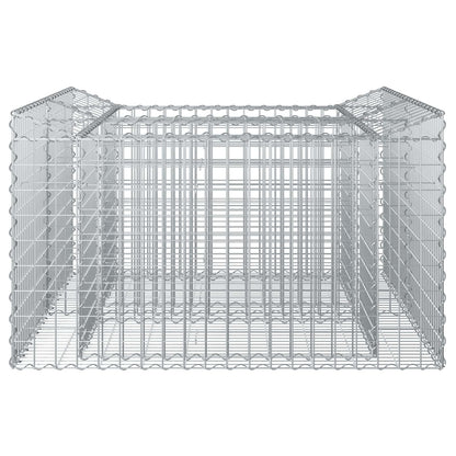 vidaXL Gabion Raised Bed 100 x 100 x 60 cm Galvanised Steel Silver 5