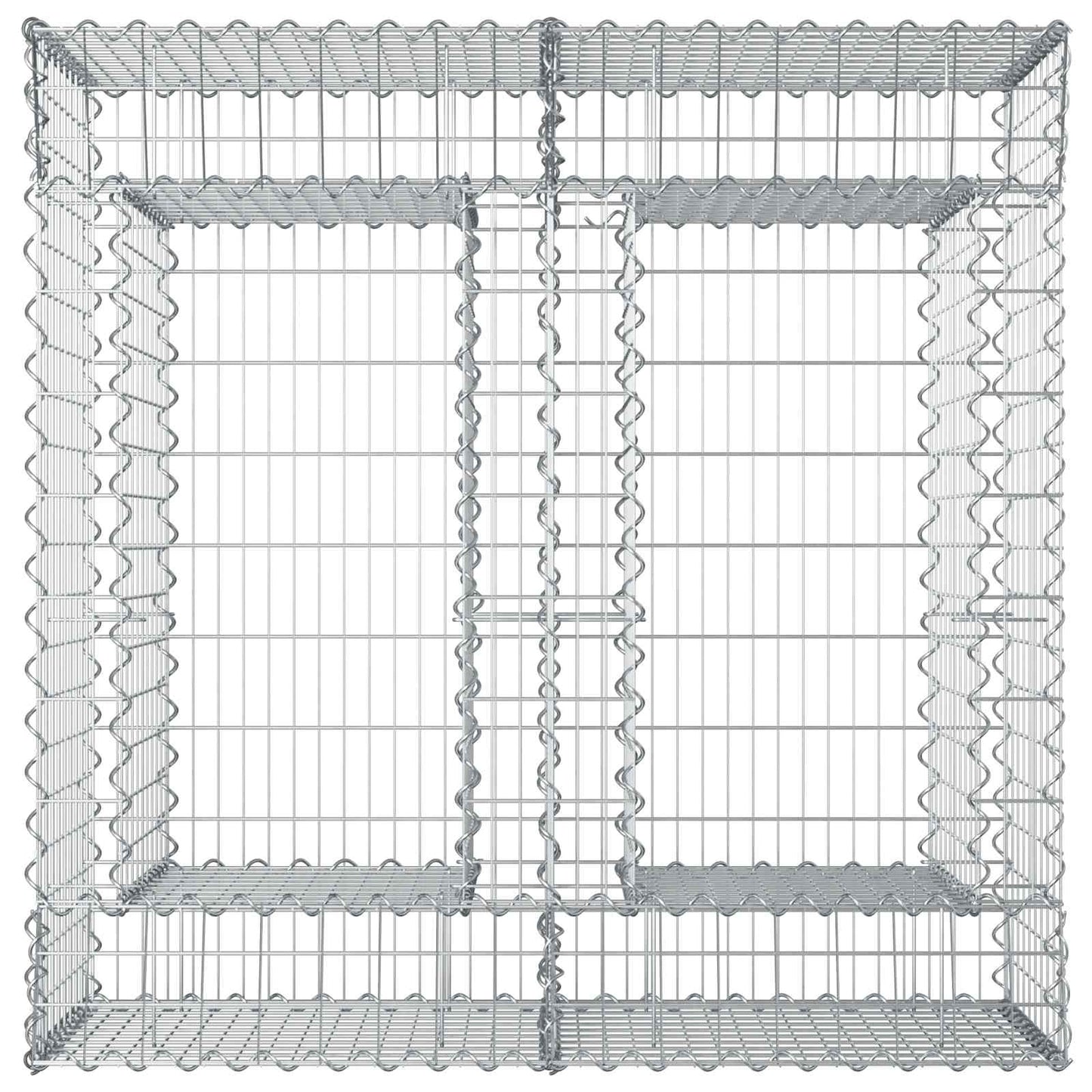 vidaXL Gabion Raised Bed 100 x 100 x 60 cm Galvanised Steel Silver 6