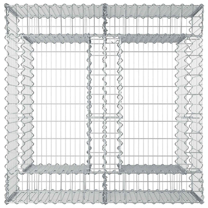 vidaXL Gabion Raised Bed 100 x 100 x 60 cm Galvanised Steel Silver 6