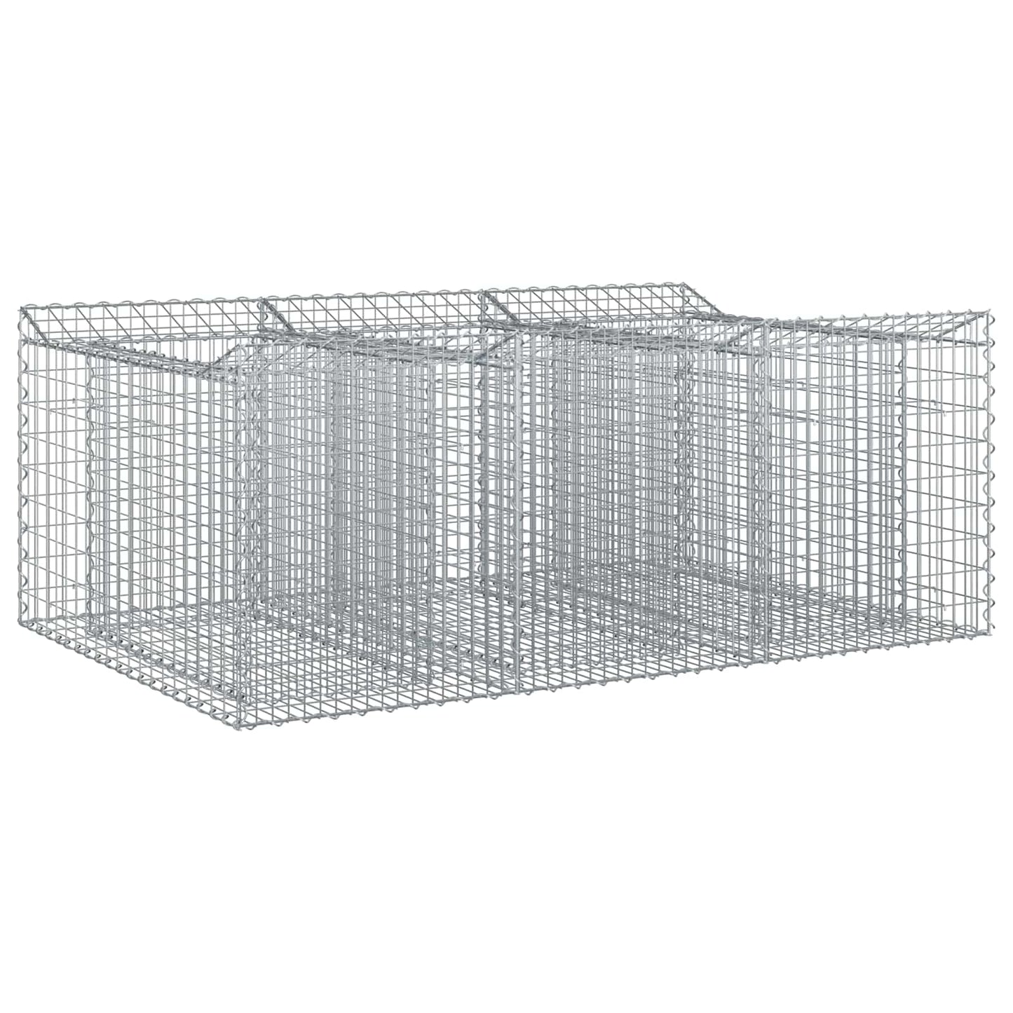 vidaXL Gabion Raised Bed 150 x 100 x 60 cm Galvanised Steel Silver 2
