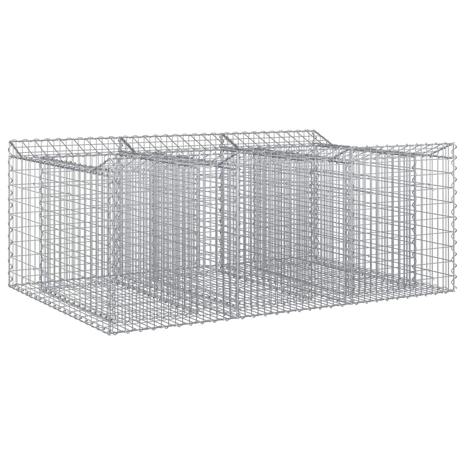 vidaXL Gabion Raised Bed 150 x 100 x 60 cm Galvanised Steel Silver 2