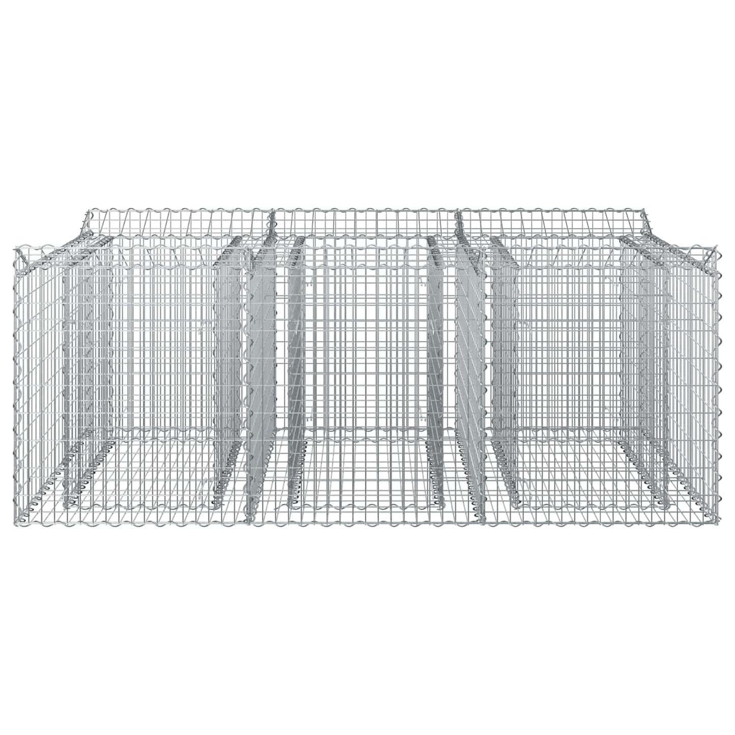 vidaXL Gabion Raised Bed 150 x 100 x 60 cm Galvanised Steel Silver 6