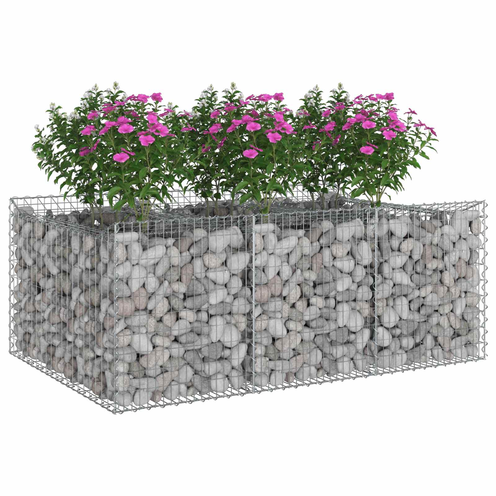 vidaXL Gabion Raised Bed 150 x 100 x 60 cm Galvanised Steel Silver 3
