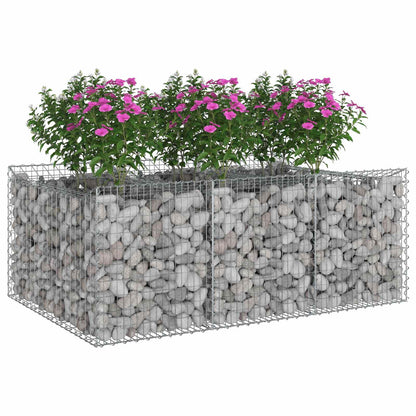 vidaXL Gabion Raised Bed 150 x 100 x 60 cm Galvanised Steel Silver 3