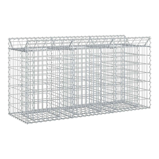 Gabion Raised Bed Galvanised Steel Silver Depth 50 cm 150 cm 80 cm