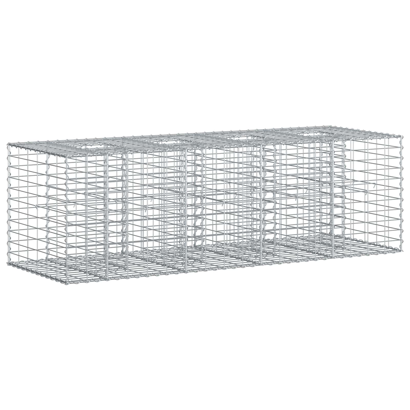 vidaXL Gabion Raised Bed 180 x 60 x 55 cm Galvanised Steel Silver 2