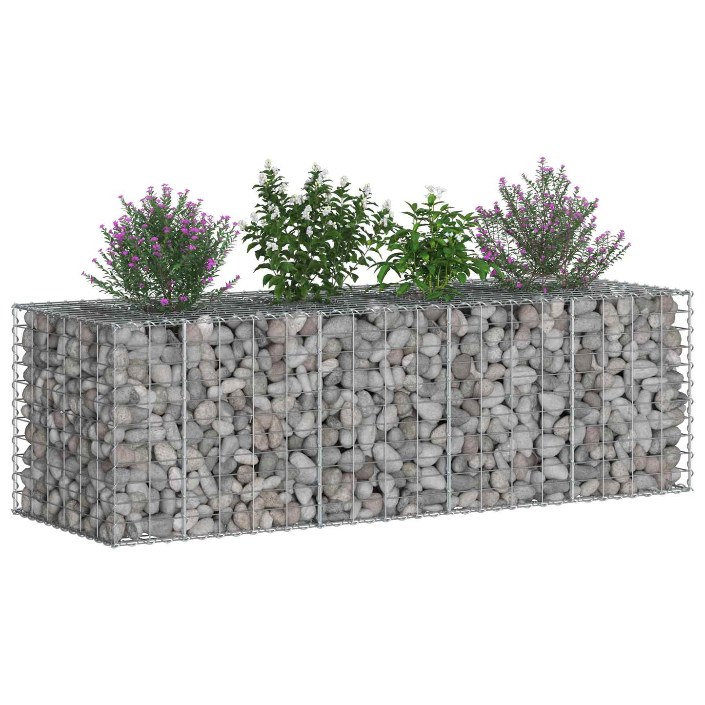 vidaXL Gabion Raised Bed 180 x 60 x 55 cm Galvanised Steel Silver 3