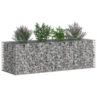 vidaXL Gabion Raised Bed 180 x 60 x 55 cm Galvanised Steel Silver 3