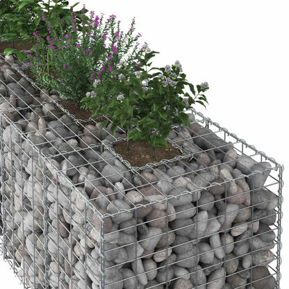 vidaXL Gabion Raised Bed 180 x 60 x 55 cm Galvanised Steel Silver 4