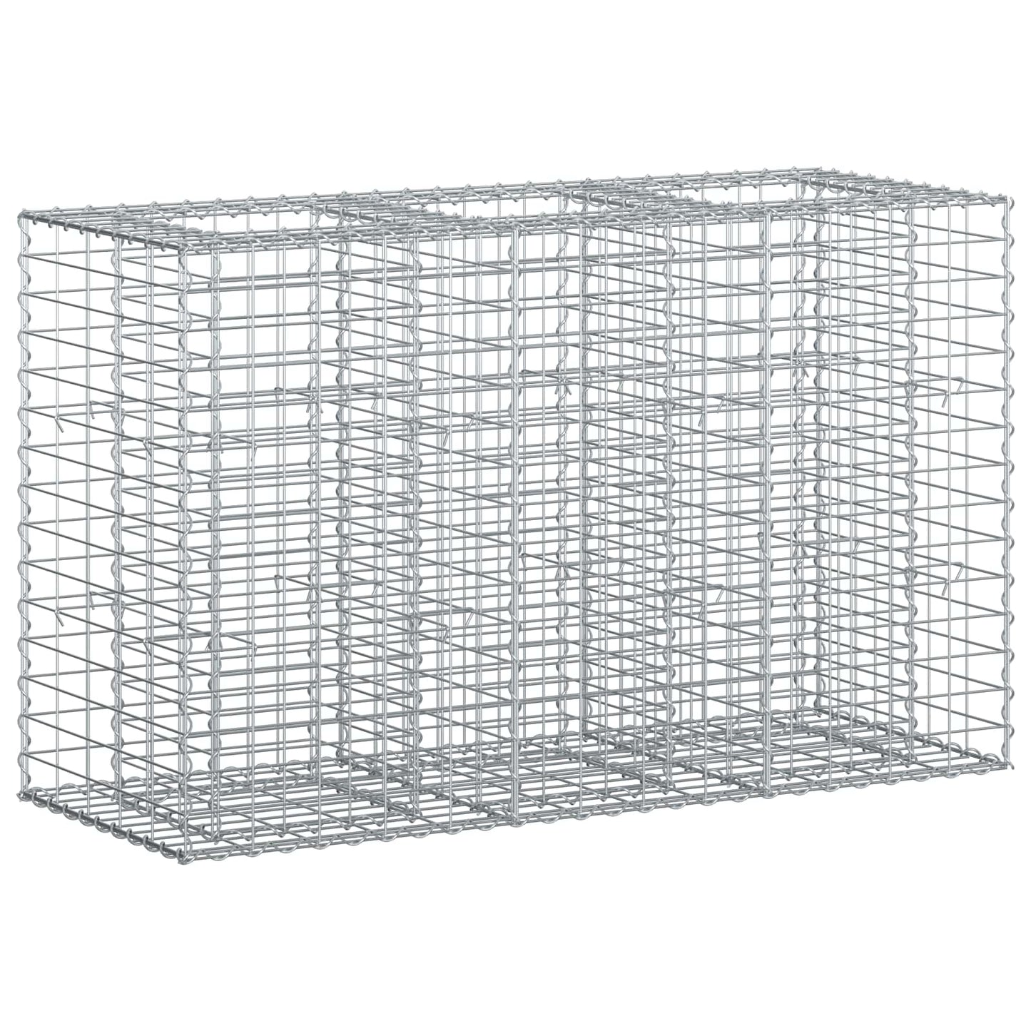 vidaXL Gabion Raised Bed 130 x 50 x 80 cm Galvanised Steel Silver 2