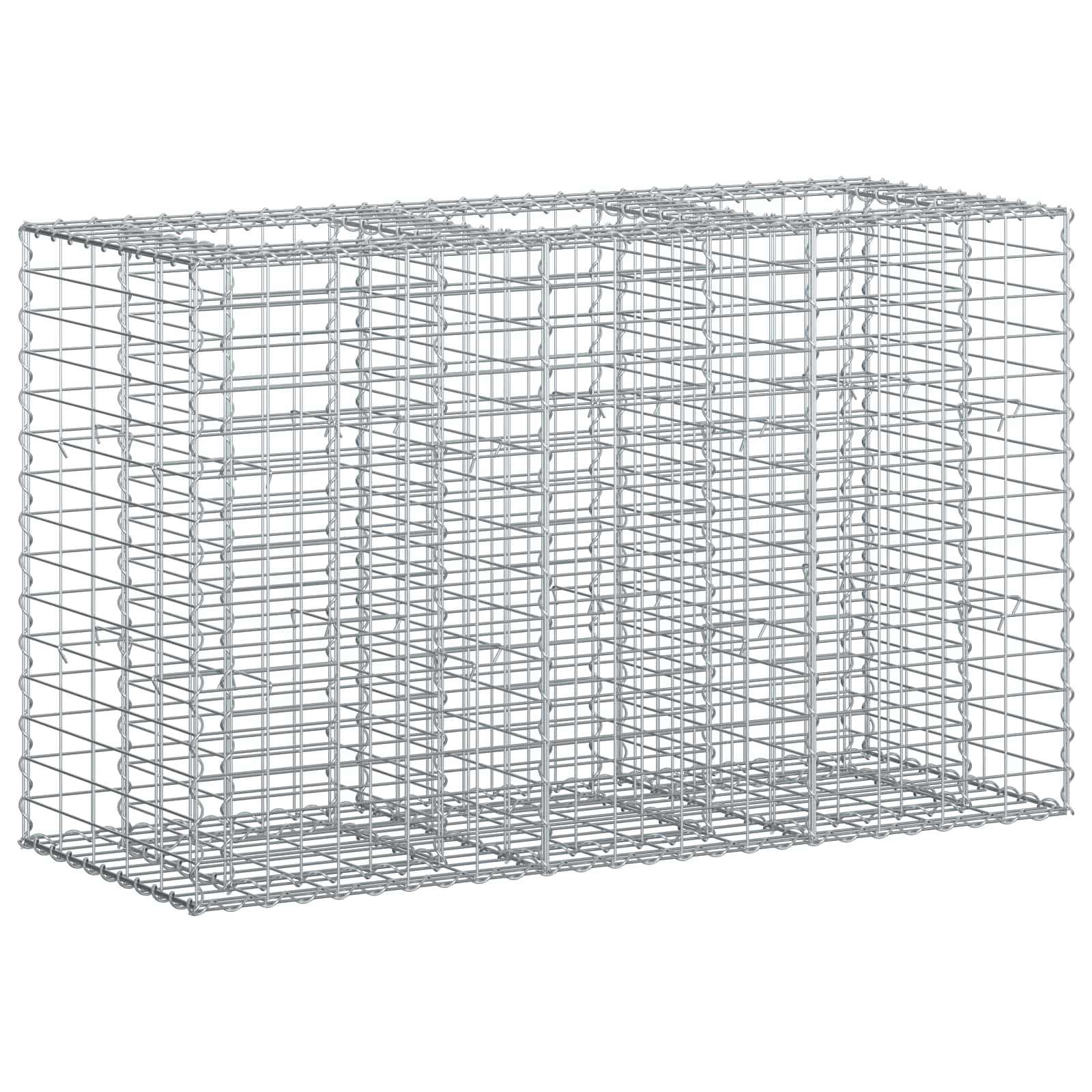 vidaXL Gabion Raised Bed 130 x 50 x 80 cm Galvanised Steel Silver 2