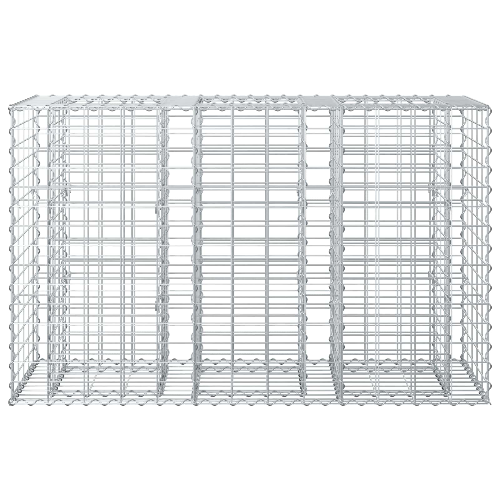 vidaXL Gabion Raised Bed 130 x 50 x 80 cm Galvanised Steel Silver 6