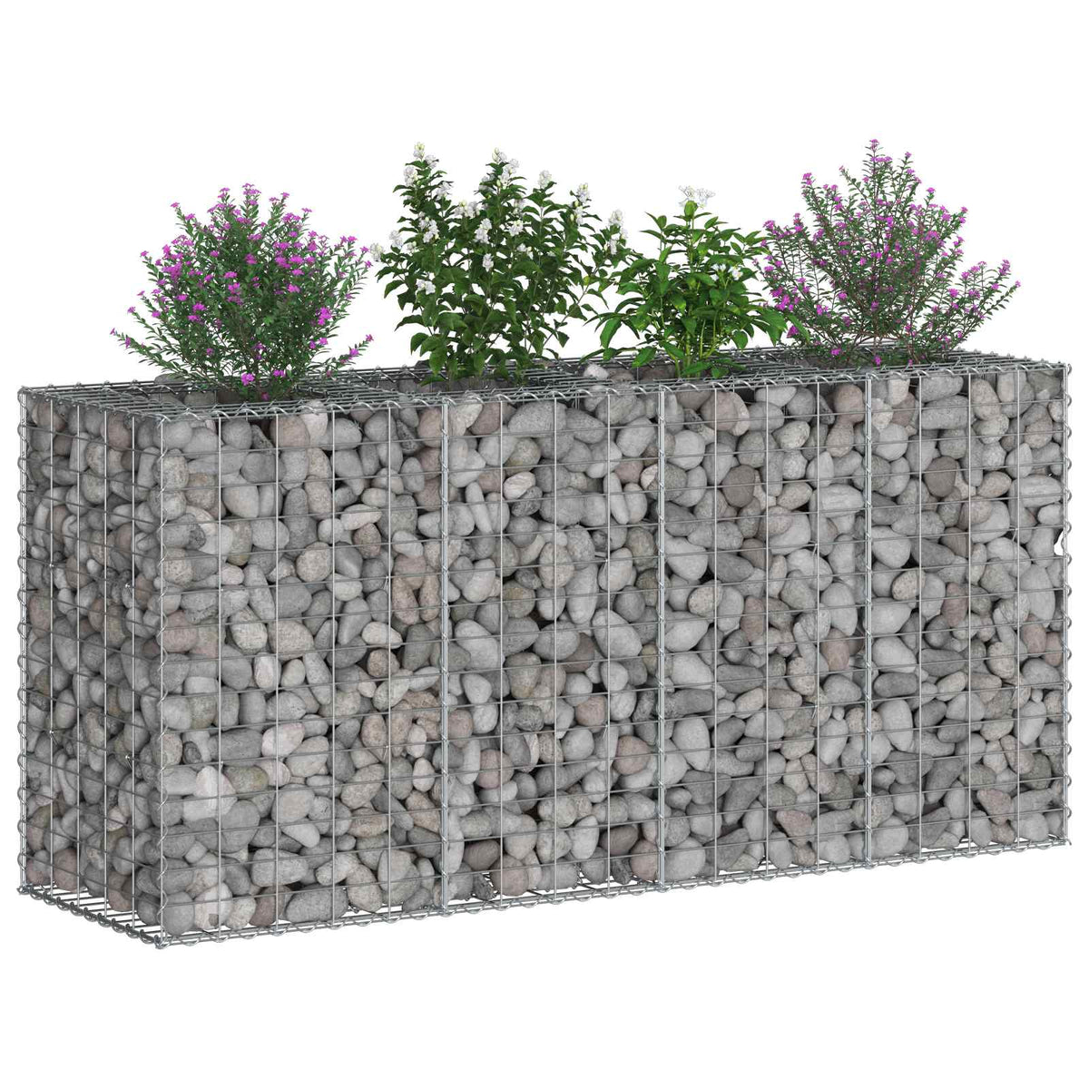 Gabion Raised Bed Galvanised Steel Silver 170 cm 80 cm 50 cm