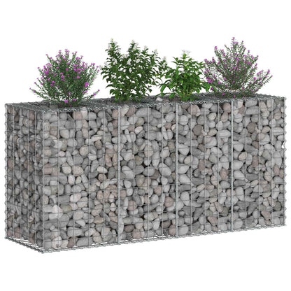 Gabion Raised Bed Galvanised Steel Silver 170 cm 80 cm 50 cm