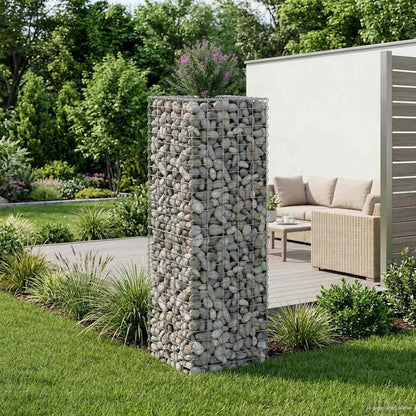 vidaXL Gabion Raised Bed 50 x 50 x 150 cm Galvanised Steel Silver 1