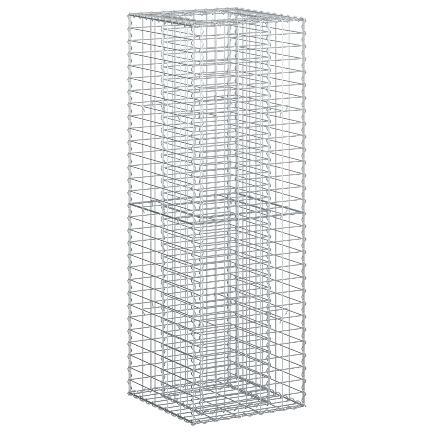 vidaXL Gabion Raised Bed 50 x 50 x 150 cm Galvanised Steel Silver 2