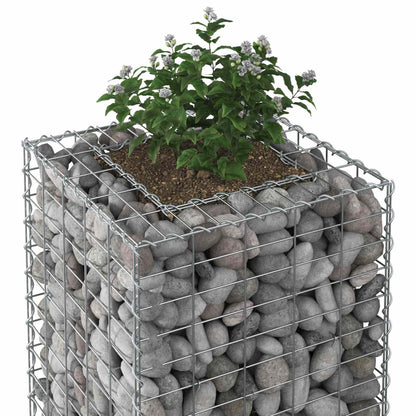 vidaXL Gabion Raised Bed 50 x 50 x 150 cm Galvanised Steel Silver 4