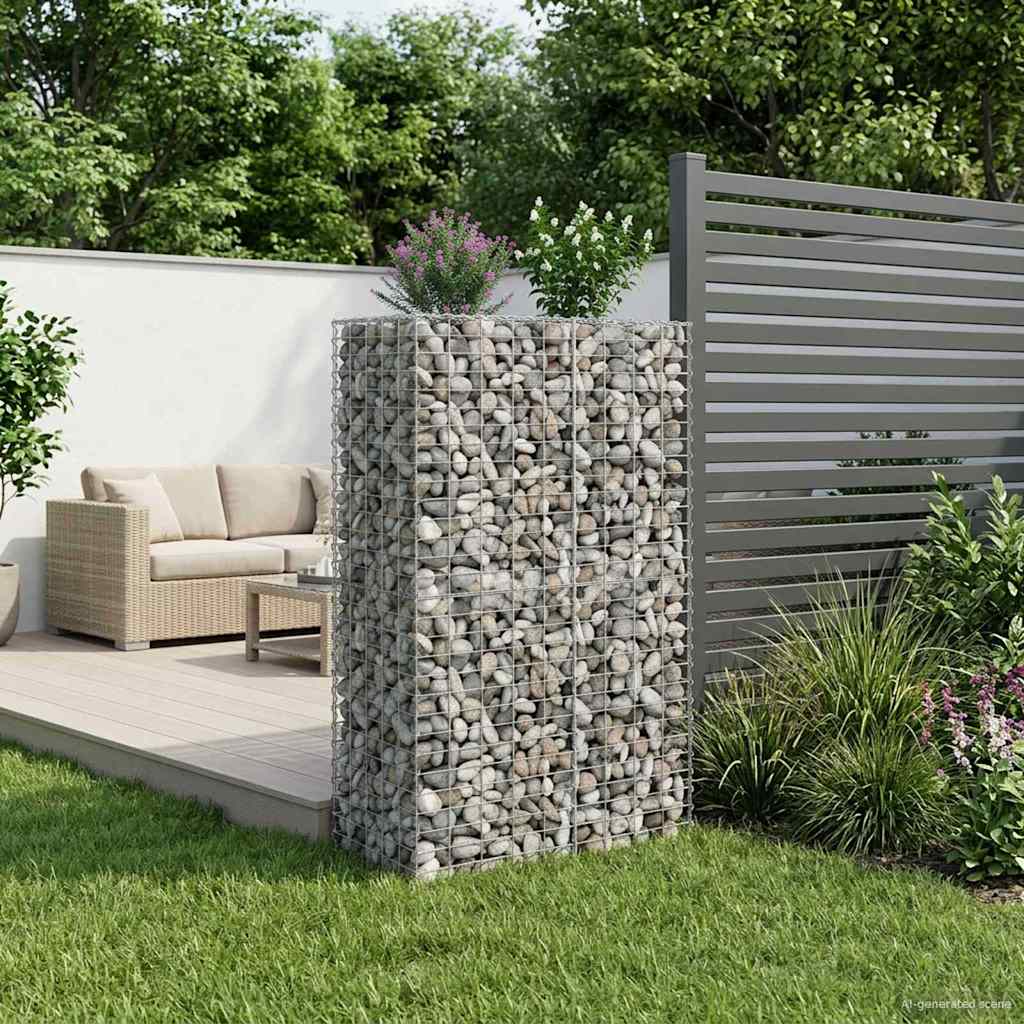 vidaXL Gabion Raised Bed 90 x 50 x 150 cm Galvanised Steel Silver 5