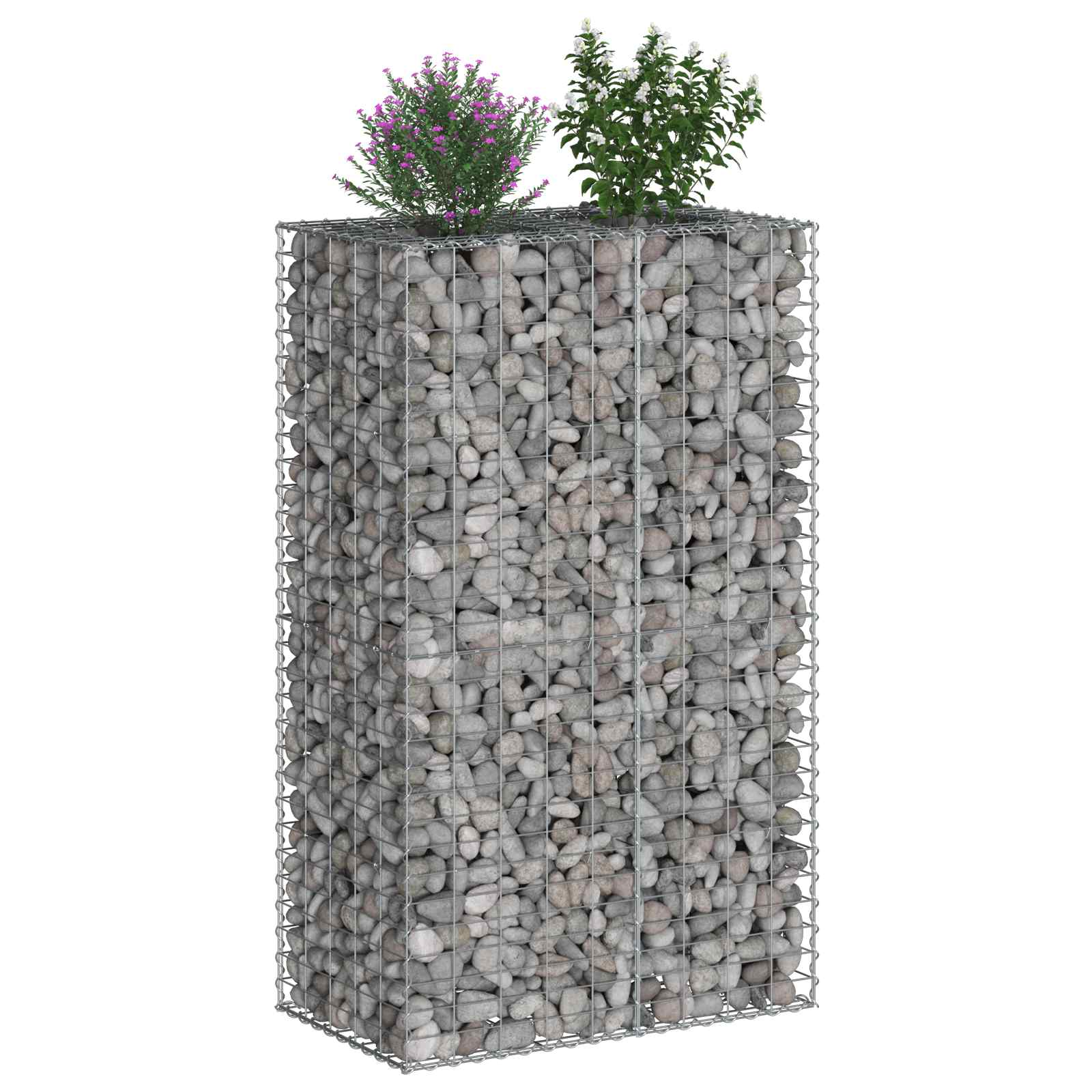 vidaXL Gabion Raised Bed 90 x 50 x 150 cm Galvanised Steel Silver 3