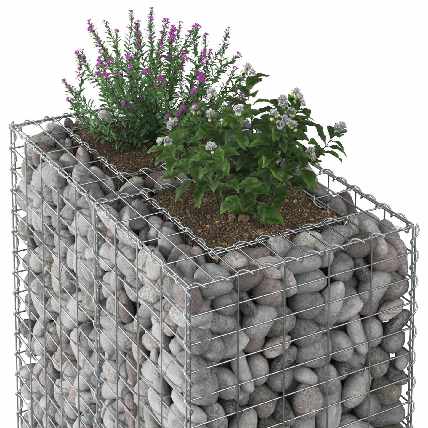 vidaXL Gabion Raised Bed 90 x 50 x 150 cm Galvanised Steel Silver 4