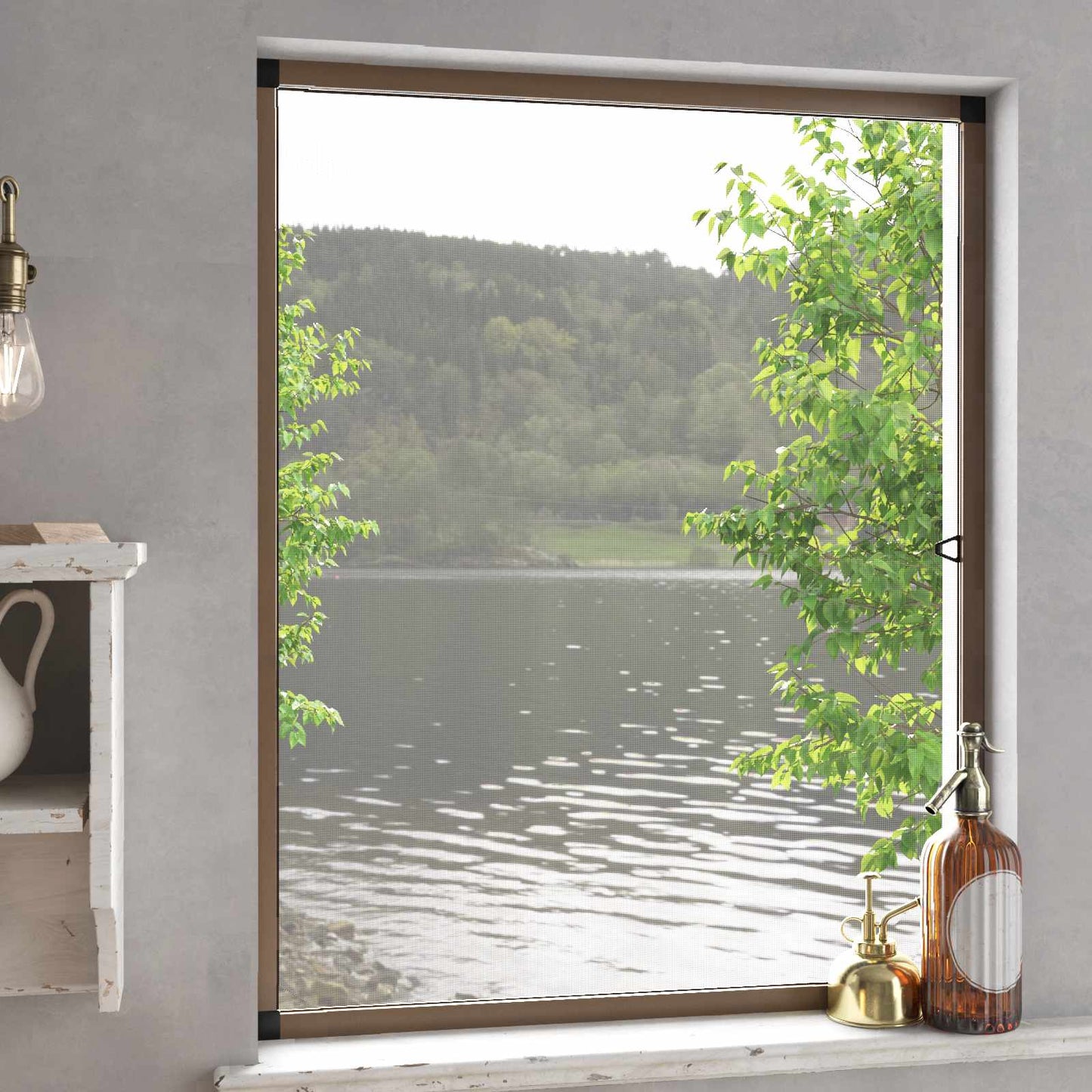 vidaXL Insect Screen for Windows Brown 110 x 130 cm 1
