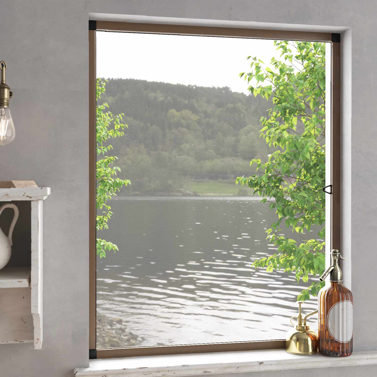 vidaXL Insect Screen for Windows Brown 120 x 140 cm 1