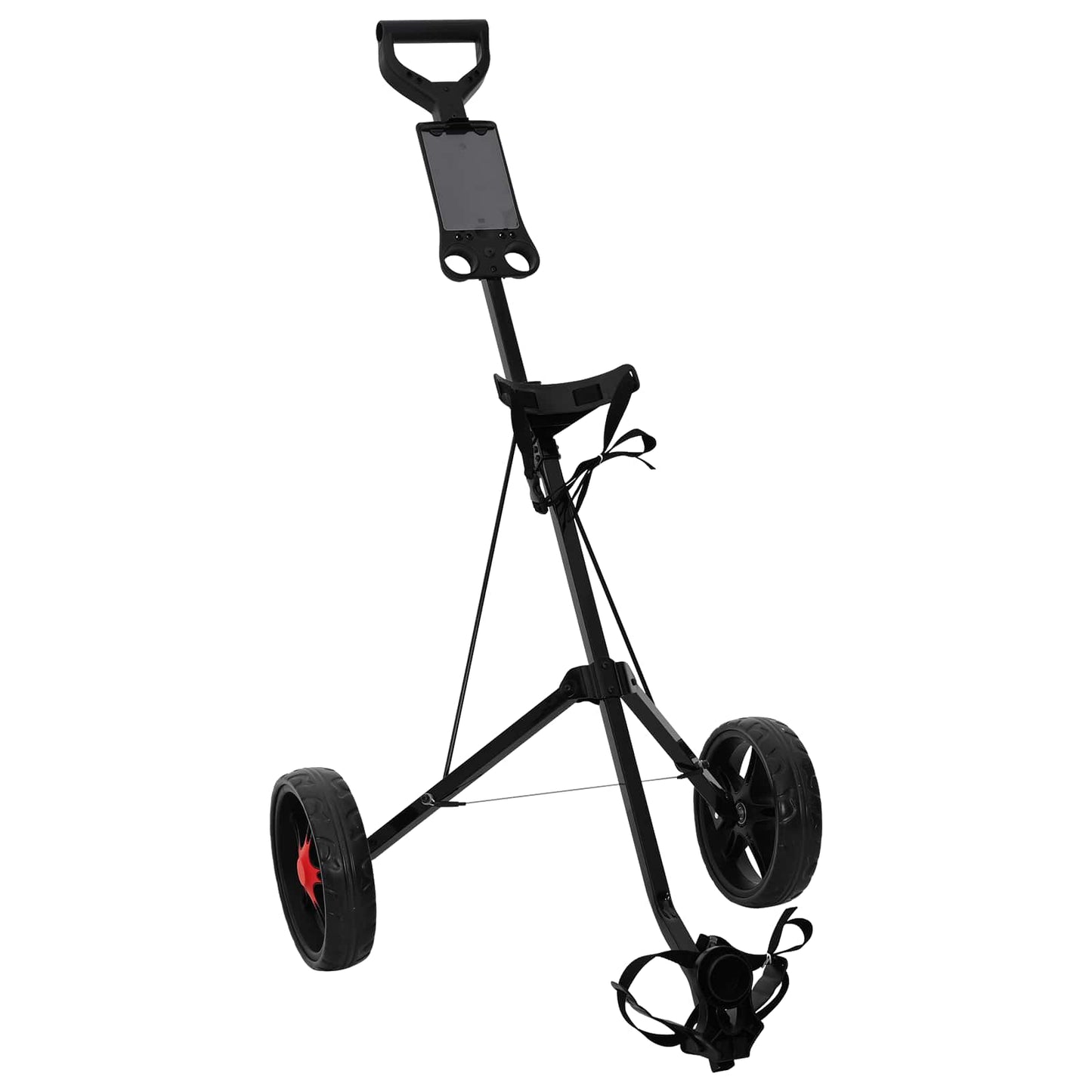 vidaXL Golf Trolley Black Iron Foldable 1