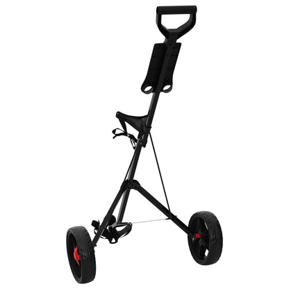 vidaXL Golf Trolley Black Iron Foldable 5