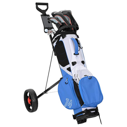 vidaXL Golf Trolley Black Iron Foldable 2