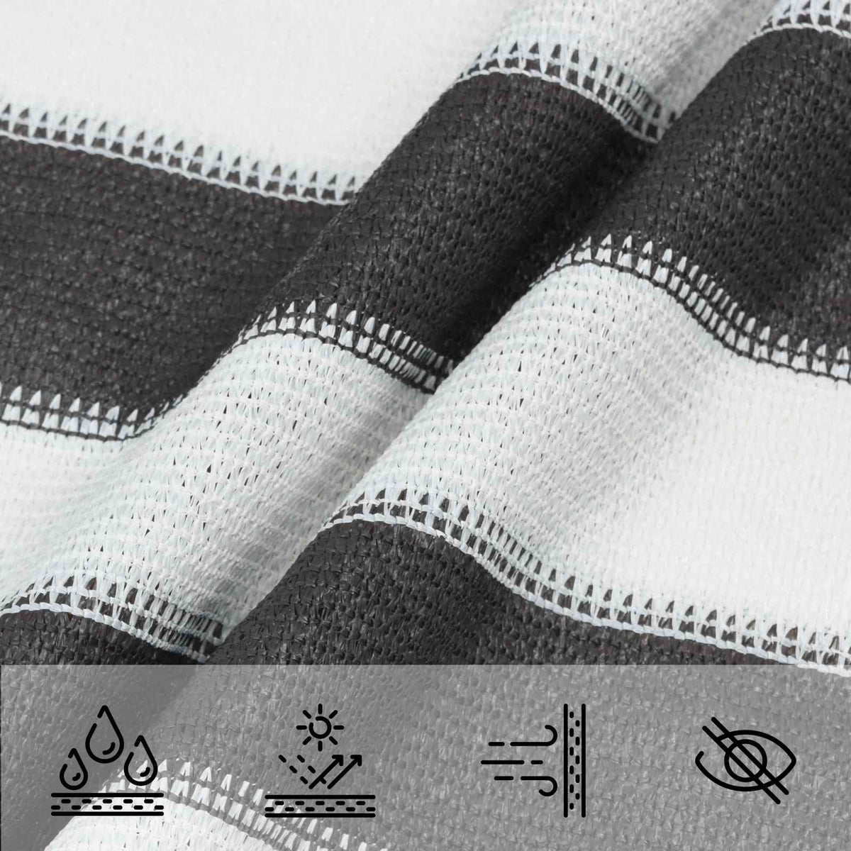 vidaXL Sunshade Sail Square 5 x 5 m HDPE Anthracite and White 4