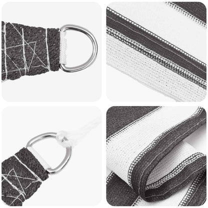 vidaXL Sunshade Sail 5 x 6 m HDPE Rectangular Anthracite and White 2