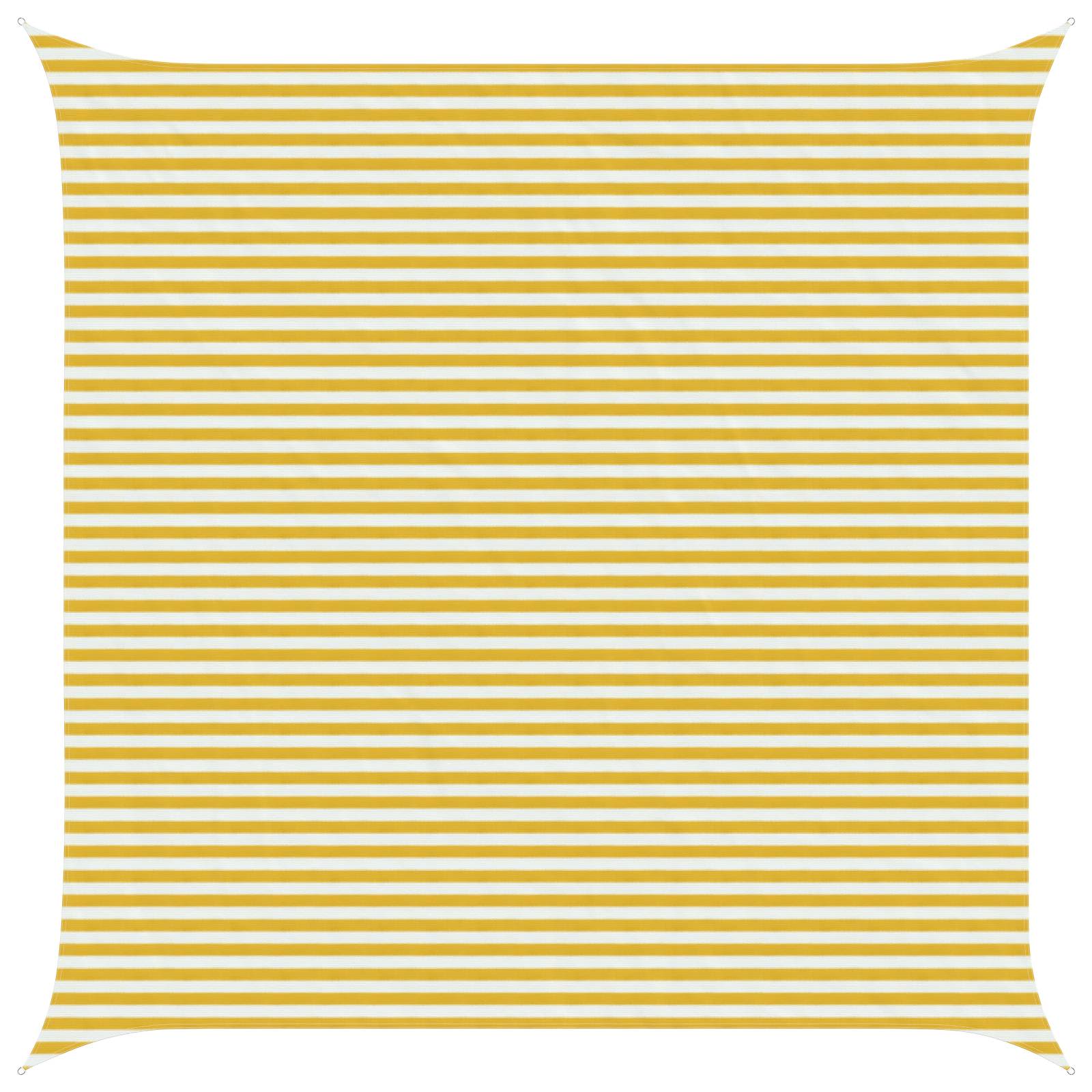 vidaXL Sunshade Sail Yellow and White 5 x 5 m HDPE 1