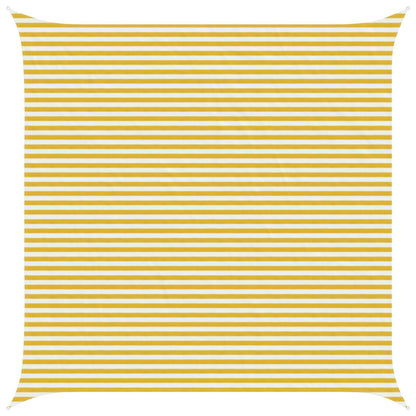 vidaXL Sunshade Sail Yellow and White 5 x 5 m HDPE 1