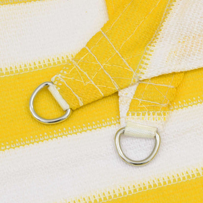 vidaXL Sunshade Sail Yellow and White 6 x 6 m HDPE 3