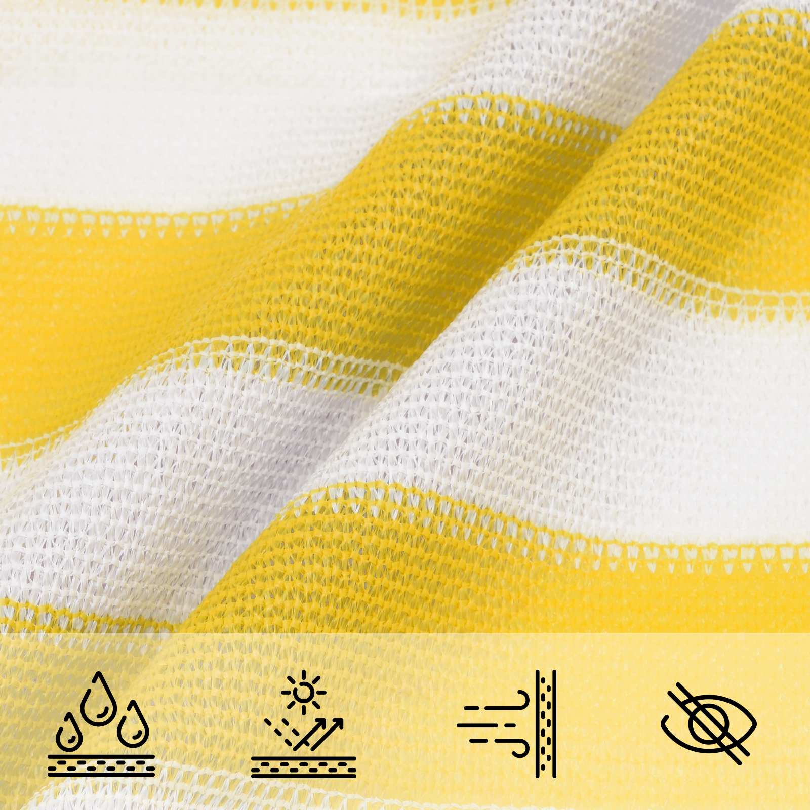 vidaXL Sunshade Sail 4 x 7 m HDPE Rectangular Yellow and White 4