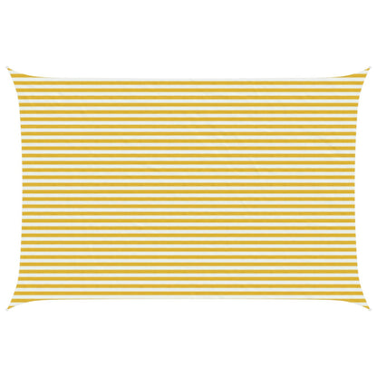 vidaXL Sunshade Sail 4 x 7 m HDPE Rectangular Yellow and White 1