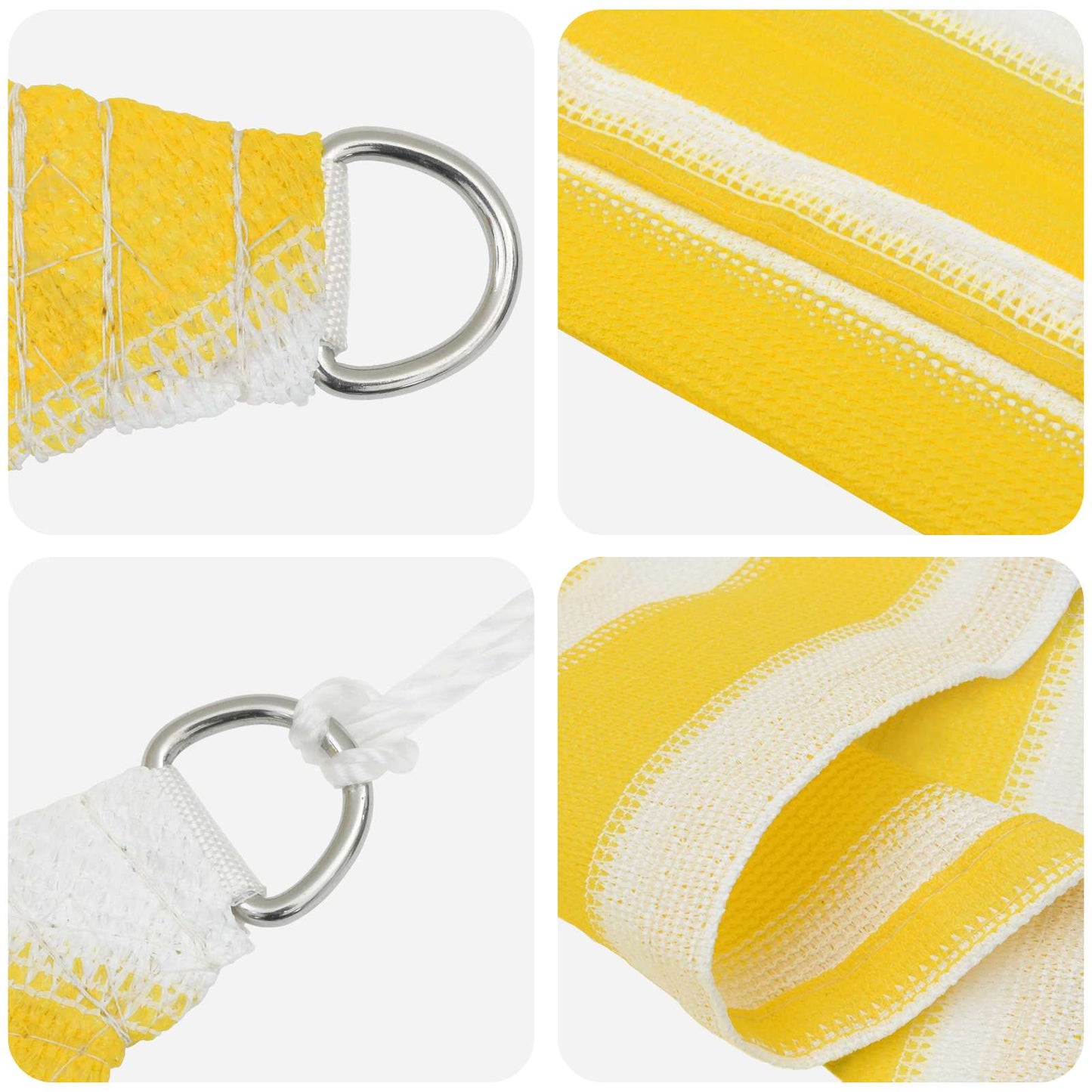vidaXL Sunshade Sail 5 x 6 m HDPE Rectangular Yellow and White 2